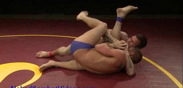  Two men wrestling with ass fucking